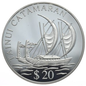 Wyspy Cooka, 20 Dolarów, 1995r., Katamaran