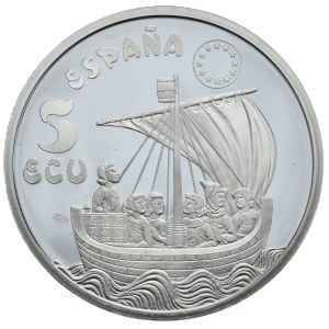 Hiszpania, 5 Ecu, 1996r. 1oz.