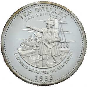 Bahamy, 10 Dolarów, 1988r., San Salvador, Rzadkość