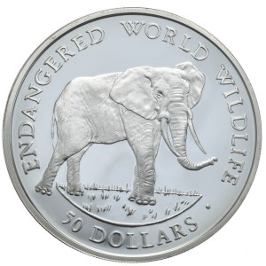 Wyspy Cooka, 50 Dolarów, 1990r., Słoń