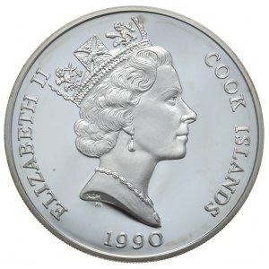 Wyspy Cooka, 50 Dolarów, 1990r., Niedźwiedź, Rzadkość
