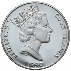 Wyspy Cooka, 50 Dolarów, 1990r., Nosorożec