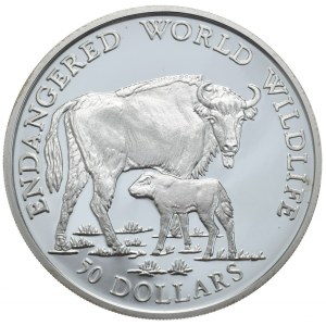 Wyspy Cooka, 50 Dolarów, 1990r., Żubr