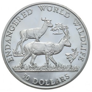 Wyspy Cooka, 50 Dolarów, 1990r., Gazele