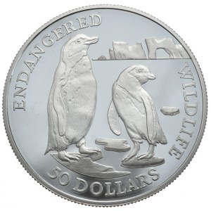 Wyspy Cooka, 50 Dolarów, 1991r., Pingwiny