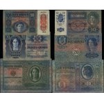 set of various banknotes, set of 11 Austrian-Hungarian banknotes, 1912-1969