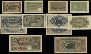 Germany, set of 15 banknotes, 1908-1944