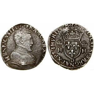 France, teston, 1557 D, Lyon