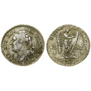 France, 15 soli, 1791 I, Limoges