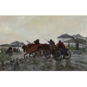 Chełmoński Józef, BŁOTNISTA DROGA, 1882