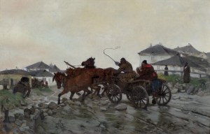 Chełmoński Józef, BŁOTNISTA DROGA, 1882