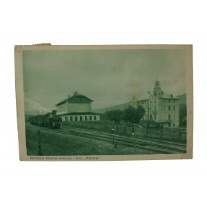 KRYNICA Dworzec kolejowy i hotel Wiktoria , obieg 5.VII.1927r.