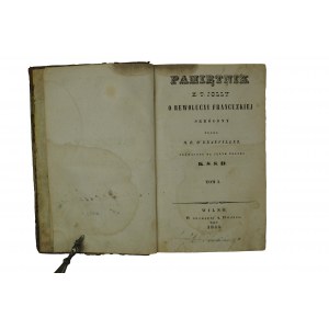 JOLLY K.T. - Memoirs of the French Revolution, volumes I-II, Vilna 1844.