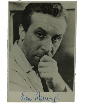 Leon Niemczyk [1923-2006] Polish film and theater actor, one of the most popular in the history of Polish cinematography, original autograph under the photograph