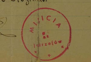 PRICE issued in Jedrzejow in February 1945, text in Russian, Polish stamp 