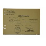 ZAŚWIADCZENIE o rejestracji roweru, 13.IV.1945r. Poznań