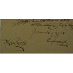 POKWITOWANIE przez Kaspra Dominikowskiego proboszcza kongregacji filipinów w Gostyniu , datowane 8.VI.1828r.