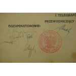 Ministerstwo Poczt i Telegrafów ŚWIADECTWO egzaminu na stanowiska kierownicze i kontrolne w dziale słuzby pocztowo-telekomunikacyjnej, 25.III.1936r.