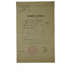 Świadectwo moralności wystawione dla kobiety przez Miejski Urząd Bezpieczeństwa i Porządku Publicznego w Poznaniu, datowany 16.11.1929r.