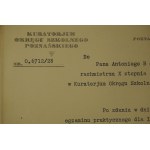 Kuratorium Okręgu Szkolnego Poznańskiego, mianowanie na ASYSTENTA RACHUNKOWEGO, datowane 16 listopada 1928r.