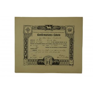Świadectwo konfirmacji [bierzmowania] / [Konfirmations Schein], datowane 12.IV.1905r.