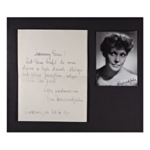 EWA KRASNODĘBSKA (1925*) | AUTOGRAPHED LETTER AND AUTOGRAPHED PHOTO (POLAND / POLISH)