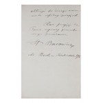 STANISŁAW BARCEWICZ (1858-1929) | HANDWRITTEN LETTER AND CONCERT PROGRAM (POLAND / POLISH)