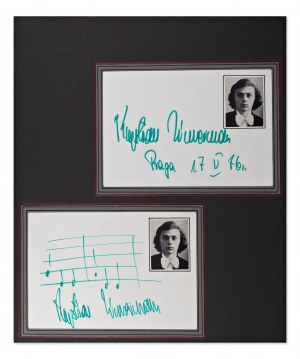 KRYSTIAN ZIMERMAN (1956*) | TWO HANDWRITTEN SIGNATURES WITH SHEET MUSIC SAMPLE (POLAND / POLISH)