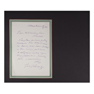 JÓZEF BRANDT (1841-1915) | HANDWRITTEN LETTER WITH SIGNATURE (POLAND / POLISH)