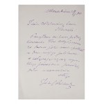 JÓZEF BRANDT (1841-1915) | HANDWRITTEN LETTER WITH SIGNATURE (POLAND / POLISH)
