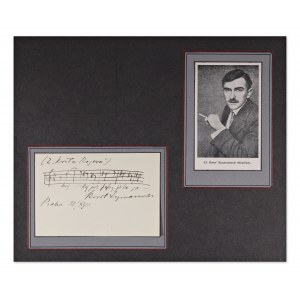 KAROL MACIEJ SZYMANOWSKI (1882-1937) | HANDWRITTEN SIGNATURE WITH MUSICAL NOTATION AND DEDICATION (POLAND / POLISH)