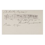 KAROL MACIEJ SZYMANOWSKI (1882-1937) | HANDWRITTEN SIGNATURE WITH MUSICAL NOTATION AND DEDICATION (POLAND / POLISH)