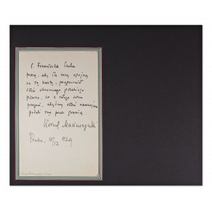 KORNEL MAKUSZYŃSKI (1884-1953) | HANDWRITTEN LETTER WITH SIGNATURE (POLAND / POLISH)