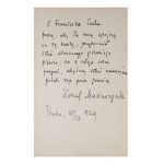 KORNEL MAKUSZYŃSKI (1884-1953) | HANDWRITTEN LETTER WITH SIGNATURE (POLAND / POLISH)