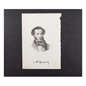 ALEKSANDER SERGEYEVICH PUSHKIN (1799-1837) | PORTRET AUTORSTWA LITOGRAFA THOMASA WRIGHTA (ROSJA / ROSYJSKI)