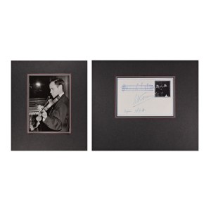 LEONID BORISOVICH KOGAN (1924-1985) | AUTOGRAPH WITH MUSICAL NOTATION AND ORIGINAL PHOTO (RUSSIA / RUSSIAN)