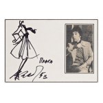 VYACHESLAV MIKHAILOVICH ZAITSEV (1938-2023) | HANDWRITTEN DEDICATION AND FASHION SKETCH (RUSSIA / RUSSIAN)