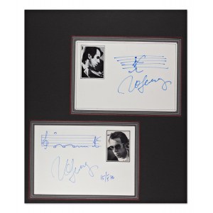 GIDON KREMER (1947*) | PAIR OF AUTOGRAPHS WITH MUSICAL NOTATION (LATVIA / LATVIAN)