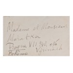 ÉMILE-ANTOINE BOURDELLE (1861-1929) | A SMALL ENVELOPE AND A BUSINESS CARD WITH A WISH ADDRESSED TO JOSEF MAŘATKA AND HIS WIFE (FRANCE / FRENCH)