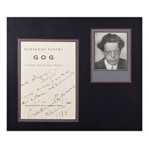 GIOVANNI PAPINI (1881-1956) | HAND SIGNED DEDICATION (ITALY / ITALIAN)