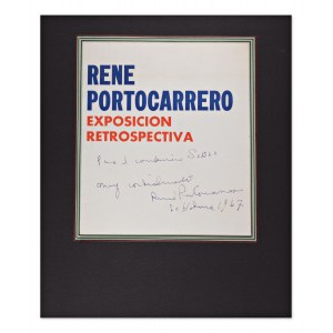 RENÉ PORTOCARRERO (1912-1985) | HAND SIGNED DEDICATION TO DR. SIBLÍK (CUBA / CUBAN)