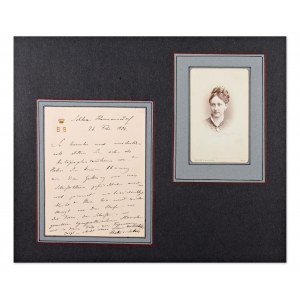 BERTHA SOPHIA FELICITA VON SUTTNER, BORN COUNTESS KINSKÁ OF VCHYNICE AND TETOVO (1843-1914) | HANDWRITTEN LETTER AND PERIOD PHOTO (AUSTRIA / AUSTRIAN)