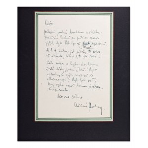 VLADIMÍR HOLAN (1905-1980) | HANDWRITTEN LETTER (CZECH/ BOHEMIAN)