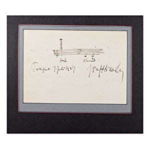 JOSEF STRÁNSKÝ (1872-1936) | HANDWRITTEN AUTOGRAPH WITH MUSICAL NOTATION (CZECH/ BOHEMIAN)