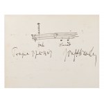 JOSEF STRÁNSKÝ (1872-1936) | HANDWRITTEN AUTOGRAPH WITH MUSICAL NOTATION (CZECH/ BOHEMIAN)