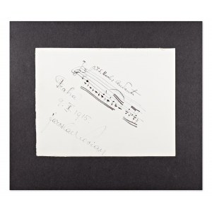 JAROSLAV KOCIÁN (1883-1950) | HANDWRITTEN AUTOGRAPH WITH MUSICAL NOTATION (CZECH/ BOHEMIAN)
