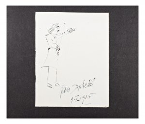 JAN EVANGELISTA KUBELÍK (1880-1940) | HANDWRITTEN AUTOGRAPH WITH VIOLINIST DRAWING (CZECH/ BOHEMIAN)