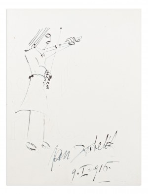 JAN EVANGELISTA KUBELÍK (1880-1940) | HANDWRITTEN AUTOGRAPH WITH VIOLINIST DRAWING (CZECH/ BOHEMIAN)