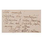 MIKOLÁŠ ALEŠ (1852-1913) | HANDWRITTEN MESSAGE (CZECH/ BOHEMIAN)