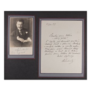 MAX ŠVABINSKÝ (1873-1962) | BROMOGRAPHY WITH ORIGINAL AUTOGRAPH AND LETTER (CZECH/ BOHEMIAN)